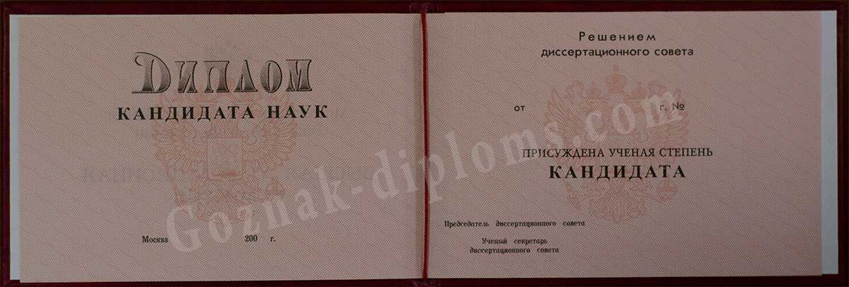 Диплом кандидата наук 2007-2026